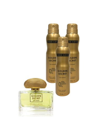 Free Love Golden Secret EDP Kadın Parfüm 100 ML + Deodorant 3 x 150 ML