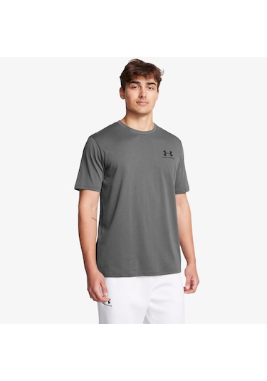 Under Armour Sportstyle Left Chest Erkek Gri Günlük T-shirt - 1326799 Gri