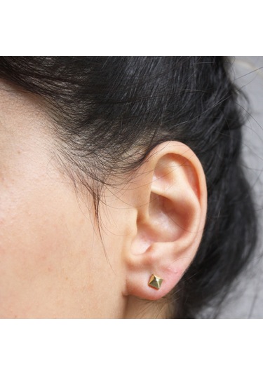 Kadın Mini Piramit Küpe Gold