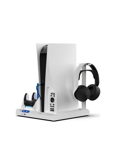 İpega Ps5 Slim Dijital/ps5 Slim Disk Multifonksiyonel Şarjlı,soğutucu Fanlı,vr Standlı Cd Raf Stand
