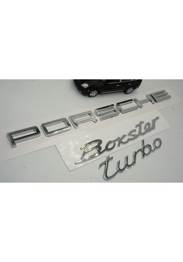 Porsche Boxster Turbo Bagaj 3M 3D ABS Yazı Logo Amblem Seti Gri