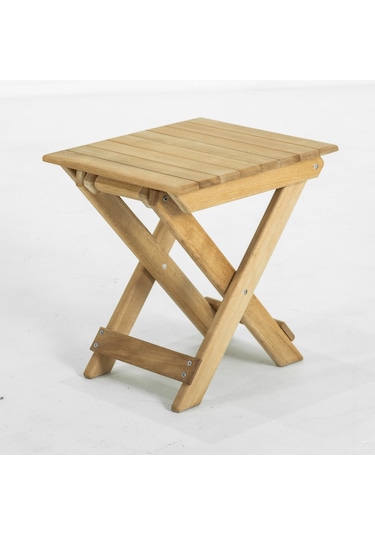 Flat Kayın Ahşap Katlanır Bahçe Balkon Taburesi 38 x 40 x 45