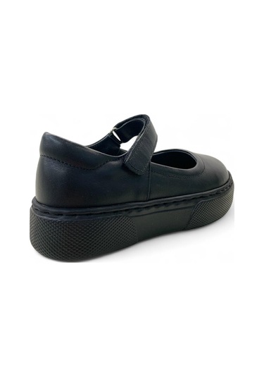 815 Hafif Kız Çocuk Okul Öncesi Deri Babet Siyah
