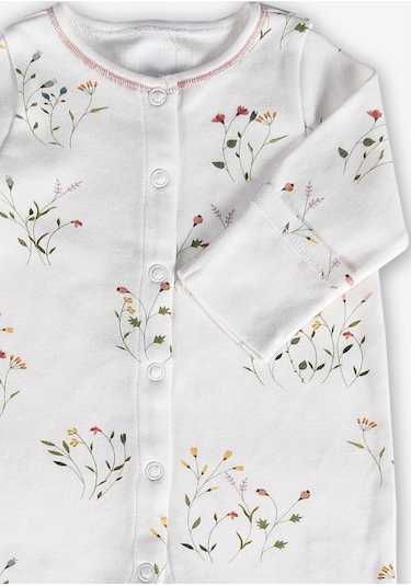 Ozmoz Steril, Giyilmeye Hazır Kız Bebek Organik Tulum Beyaz