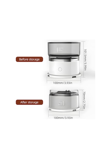 Wezone 200ml Mini Kahve Makinesi, 88-92 C Hassas Sıcaklık Ayarlı, 304 Çelik Filtre, Taşınabilir Drip Kahve Hazırlayıcı, Beyaz Pil Dahil Değil Beyaz