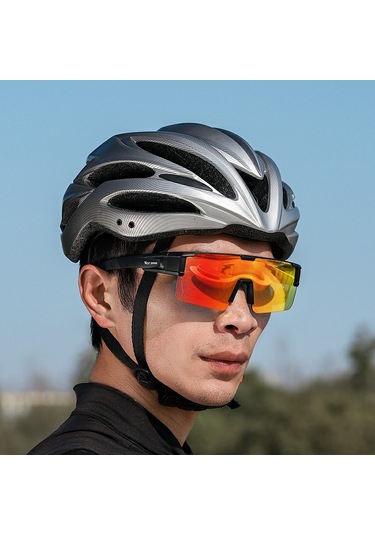 West Bıkıng Yp0703150 Erkekler Kadınlar İçin Polarize Spor Güneş Gözlüğü Pc Çerçeveli Bisiklet Güneş Gözlüğü - Siyah / Gri