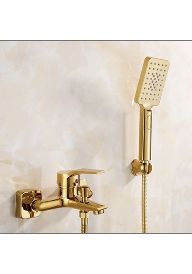 İsaoğlu Yapı Gold Duş Seti Batarya Dahil Komple Set Altın Duş Başlığı Gold