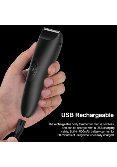 Vkemall Erkek Saç Ve Sakal Trimmerı, Ipx7 Su Geçirmez, 2 Kılavuz Tarak Ve Temizleme Fırçası İle Siyah