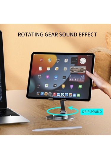 Cbtx 019 Telefon Tablet Montaj Standı 4,7 - 12 İnç Cihaz İçin 360 Derece Döndürme Masaüstü Tutucu - Gümüş