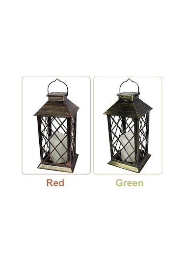 Led Güneş Fener Açık Asılı Fener Suya Dayanıklı Titrek Yeşil Yeşil