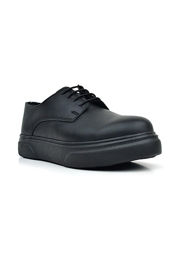 Rakerplus Derby Siyah Mat Siyah Taban Çocuk Klasik Ayakkabı Siyah