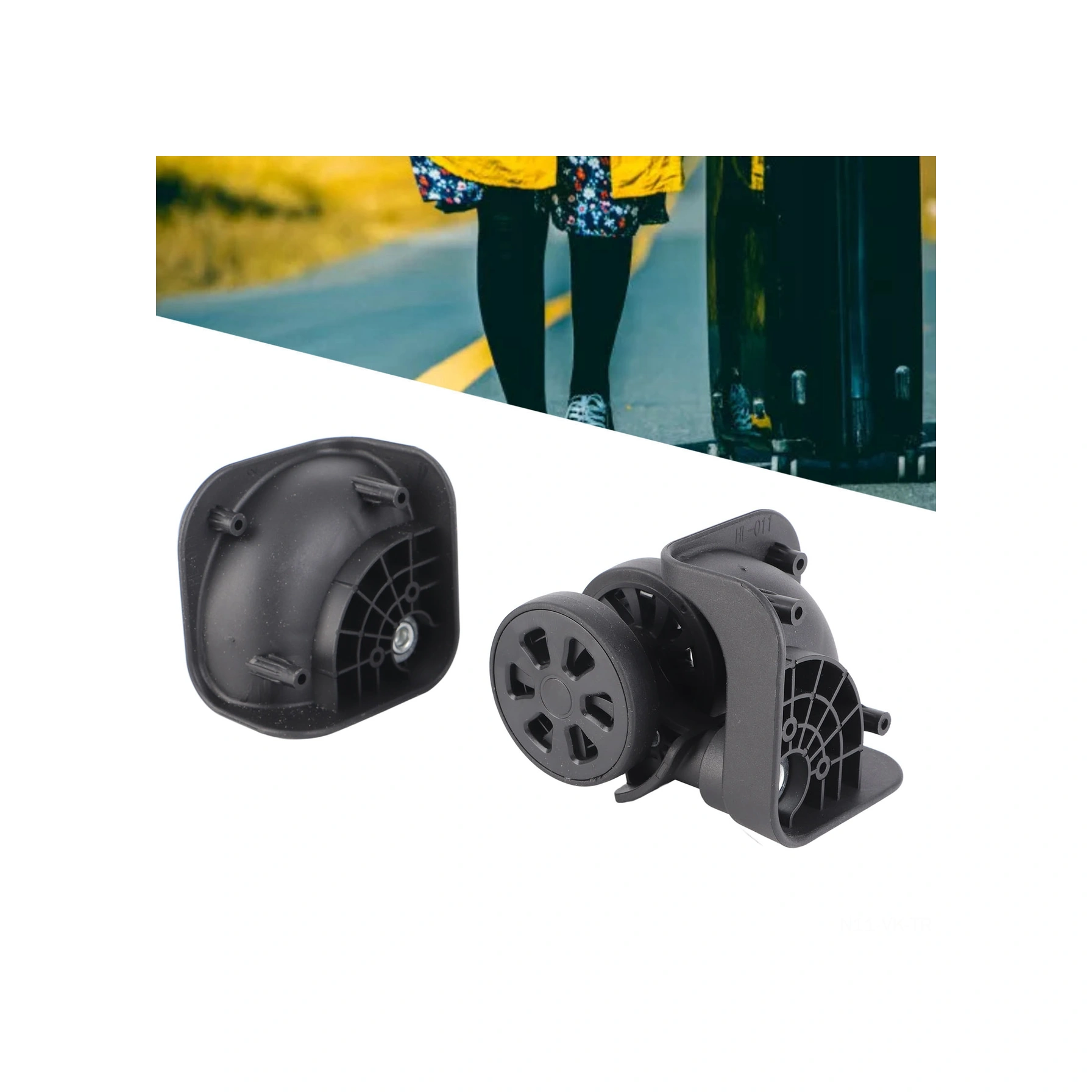 Vkemall Nylon材质 2 Adet Çanta Tekerleği - Evrensel Rotatif, Sesiz, Dayanıklı - Bagaj Tamiri Aksesuarı A76