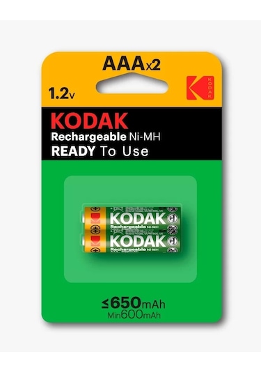 KODAK 650 Mah Şarjlı 2'li Ince Pil
