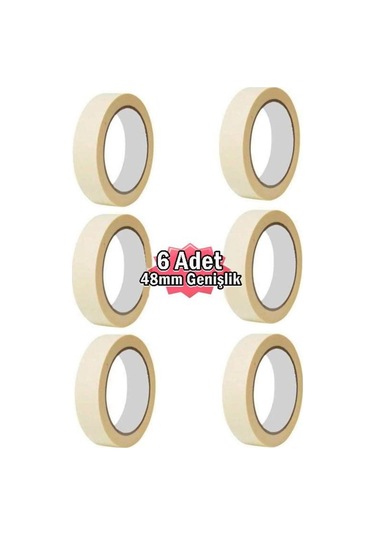 Maskeleme Bandı 6 Adet 48Mm Kağıt Boya Bantı