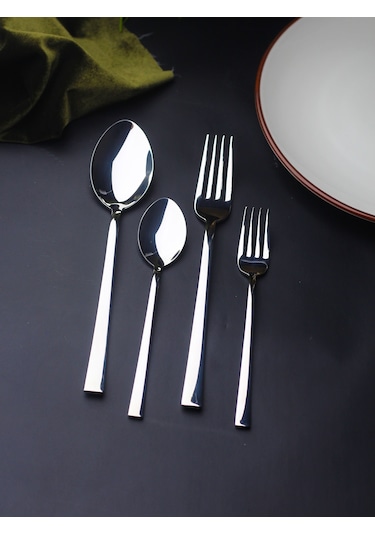 İnci 6 Kişilik 24 Parça Çatal Kaşık Takımı Metal