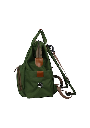 Stylo Monaco Baby Bag Baskılı Anne Bebek Bakım ve Sırt Çantası Haki