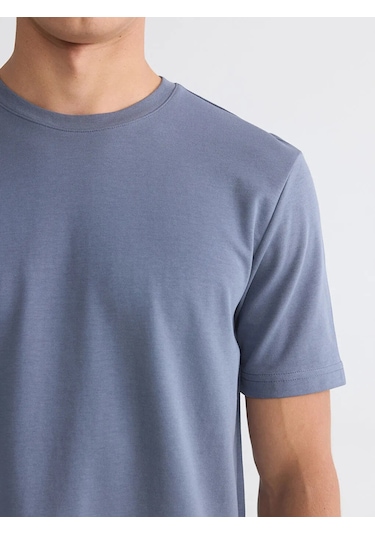 Lc Waikiki İndigo Loose Fit Basic Dry Touch Tişört Indigo