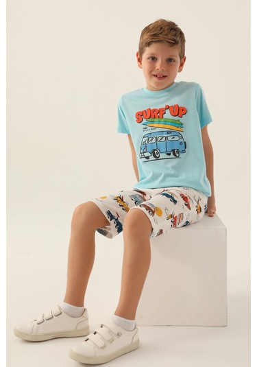 Rolypoly California Beach Açık Mavi Erkek Çocuk Bermuda Takım 5274-42969 Açık Mavi