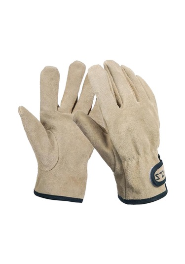 Homyl Deri Güvenlik İş Eldivenleri Yangın Isı Direnci Haki