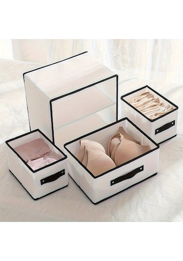 Dashanshop Beyaz 3 Çekmeceli Yumuşak Astarlı İç Çamaşırı Ve Çorap Saklama Organizatörü beyaz
