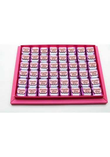 Dark Brown Hoşgeldin Bebek Kız Çoçuk Çikolatası 48 Adet Sargılı Dolgulu