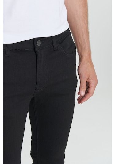 AC&Co / Altınyıldız Classics Ekstra Slim Fit Riss Pamuklu Esnek Erkek Kot Pantolon Siyah