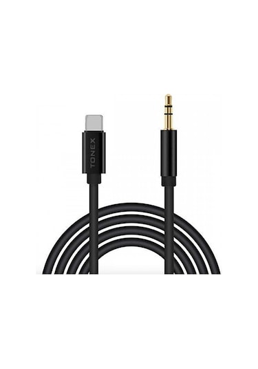 Tonex AX-04 Type-C to 3.5 MM 1 M Aux Audio Ses Kablosu Siyah