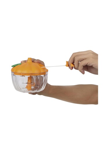 Xindoker Manuel Gıda Dilici - 450ml El İle Sarımsak, Sebze, Baharat Çırpıcı - Safe Pp Malzeme, Hızlı Temizlenebilir Mutfak Aleti Turuncu