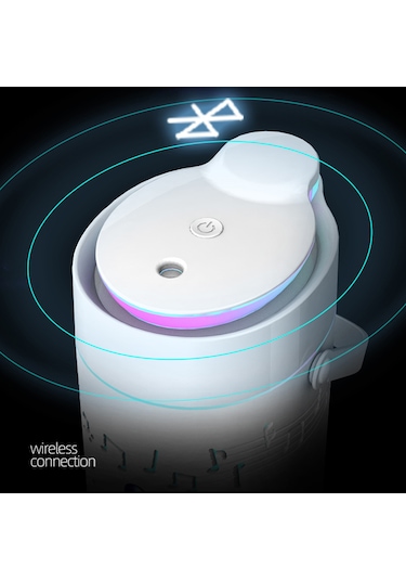 Wezone Beyaz Usb Bluetooth Müzikli Islaklık 1000ml - Renkli Işık, Uçucu Yağ Dağıtıcı, Havayı Nemlendirir Ve Temizler