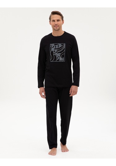 Pierre Cardin Erkek Siyah Pijama Takım 50322653-001 Siyah
