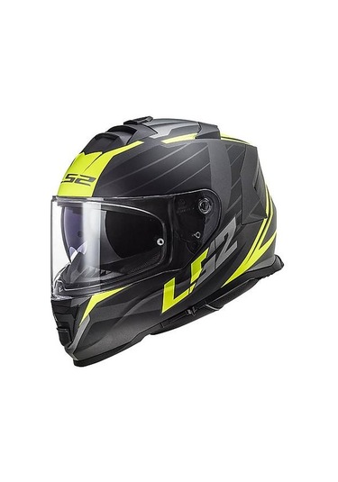 Ls2 Storm 2 Nerve Neon Sarı Kapalı Motosiklet Kaskı Siyah - Neon