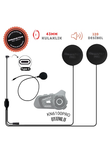 Knmaster Kn6100 Pro Kapalı Kask Kulaklık Mikrofon Seti