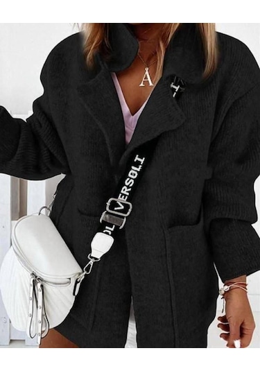 Geniş Cep Tasarımlı Hırka Çok Renkli