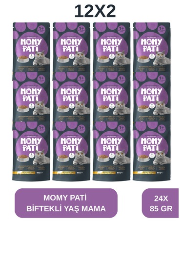 Biftekli Yaş Kedi Maması 85 Gr X 24 Adet Yetişkin Kediler İçin