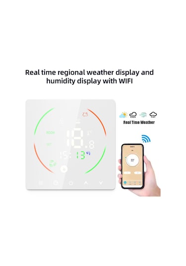 Akıllı Termostat Ev İçin 16a Elektrikli Isıtma Haftalık Programlanabilir Sıcaklık Kontrol Cihazı Lcd Ekran Dijital Akıllı Duvar Termostatı