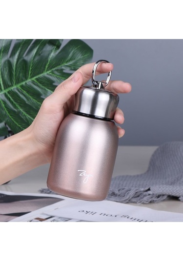 Monyee 300ml Pembe Altın Paslanmaz Çelik Büyük Kumluca Termos Bardak, Öğrenci Spor İçin Taşınabilir, Ev Kullanıma Uygun, Hediye Kaliteli Gül Altını