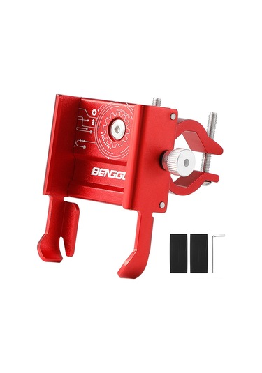 Alüminyum Alaşım Bisiklet Mobil Telefon Tutucu Scooter Dönme Özellikli Akıllı Telefon Tutucu Kırmızı