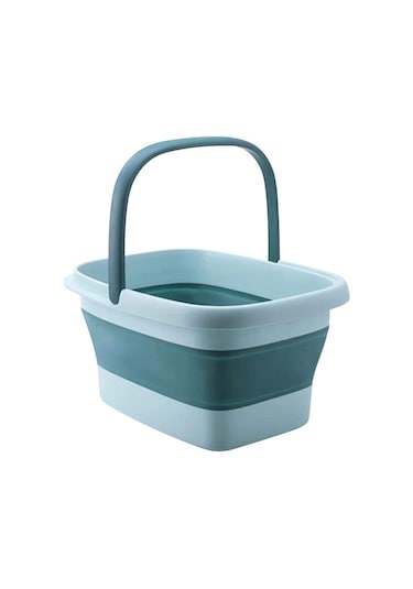 Mufunye Ev Kullanıma Uygun Taşınabilir Katlanabilir Derin Topuk Masajlı Plastik Ayak Havuzu Gri-beyaz, 13l Diğer