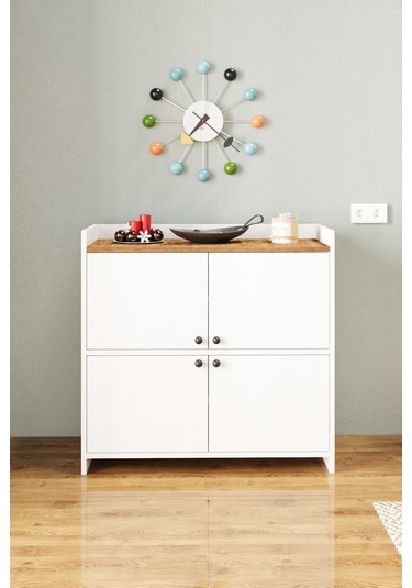 Ae-3060 Forum Beyaz 4 Kapaklı, 4 Raflı, Ayakkabılık, Çok Amaçlı D Beyaz