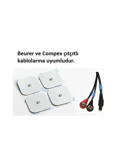 Çıtçıtlı Elektrot Pedi 5 x 5 Cm. 1 Pakette 4 Adet