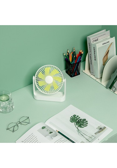 Yunboo Taşınabilir Usb Masa Fanı - 4 Kademeli Ayarlı, Sessiz Çalışma, Çıkarılabilir Pervane Beyaz/gri Beyaz