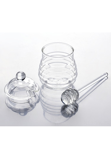 Vkemall Pratik Yüksek Kaliteli Bal Kavanozu - Sızdırmaz Kapaklı Mutfak Saklama Kabı Şeffaf