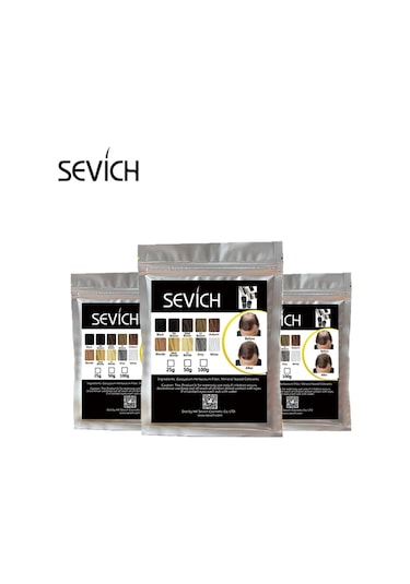 Sevich 100 Gr Siyah Orta Koyu Kahve Saç Fiberi Keratin Saç Tozu