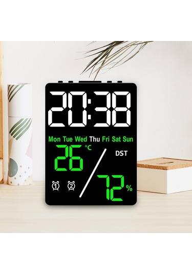 Suntek Çalar Saat Ev 2 Alarm Ayarları Yeşil-dijital-siyah
