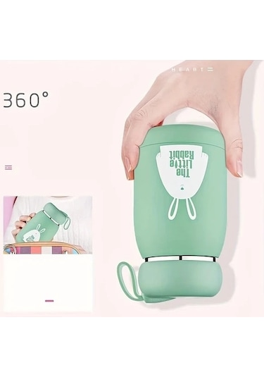 Trendooze Sunshine022 Tavşanlı 11oz Pembe Termos, Hediye Seçimi Pembe