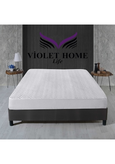 Violethome Sıvı Geçirmez Kapitone Fitted Alez ( Tüm Bedenler ) Beyaz