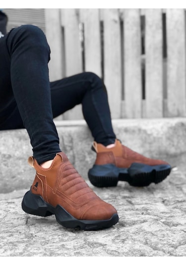 Ba0401 Bağcıksız Rahat Yüksek Taban Taba Erkek Spor Yarım Bilek Bot Çok Renkli