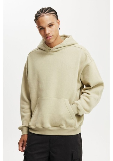 Bej Kapüşonlu Kanguru Cep Erkek Sweatshirt E7169 Bej