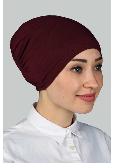 Altobeh Hazır Pratik Geçmeli Lastikli Tesettür Bone - Bordo