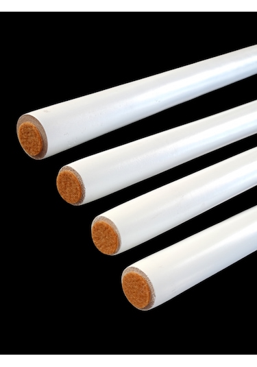 4 Adet Beyaz Boyalı Ahşap Konik 45 Cm Zigon,orta Sehpa,puf,komidi